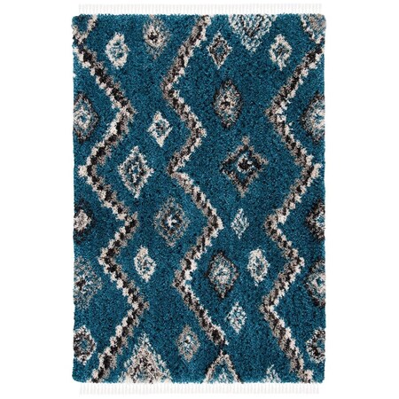 Safavieh 5 ft.-3 in. x 7 ft.-6 in. Morocco Global Rectangle Rug, Blue & Grey MRC987M-5